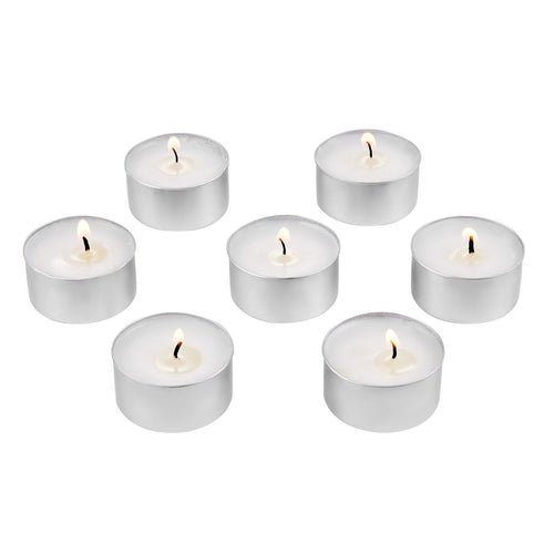 VEVOR 200 Pack Unscented Tea Lights Candles 6.5 Hours Long Burning Smokeless Tealight Candles, Dripless with Aluminum Cups, Natural Palm Wax Votive Candles for Home, Weddings, Christmas, White
