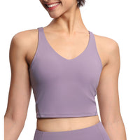 Womens' Sports Bra Longline Wirefree Padded with Medium Support