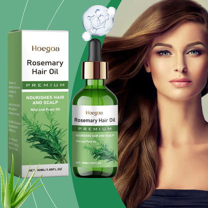 Natural Rosemary Infused Hair Care Oil, Nourishing Scalp & Dry Damaged Hair Treatment Oil, Anti-Frizz Smoothing Hair Serum for Split Ends, Adds Gloss Softness for All Hair Types 50ML
