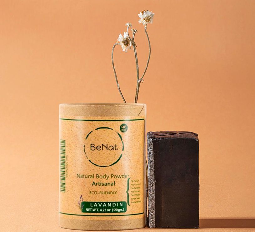 BeNat 100% All-Natural Body Powder - Talc-Free, Unscented, Eco-Friendly, Plastic-Free Packaging - Gentle for Sensitive Skin, Long-Lasting Odor Protection - 5.0 oz