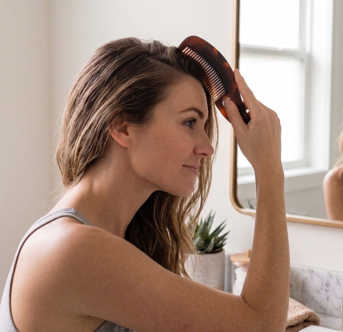 Self Cleaning Healthy Scalp Comb & Detangling Hair Brush | Ergonomic Silicone Scalp Massager & Dandruff Flake Remover for Blood Circulation, Hair Growth & Daily Care for All Hair Types