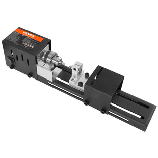 VEVOR Compact Lathe Machine, Dimensions 2.76 x 6.3 inches, 24VDC 96W, Includes Milling Machine Accessories, Features 7 Adjustable Speeds Ranging from 4220 to 8450 RPM, Ideal for DIY Woodworking and
