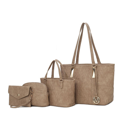 MKF Collection Arya Signature Women Tote Bag, Mini Tote Bag, Pouch and Wristlet Wallet by Mia K
