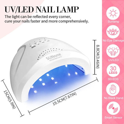 LIMEGIRL Gel Nail Polish Set 6 Color Set with UV Nail Light and Nail Tools, Soaking Nail Set, for Beginners DIY Nail Set