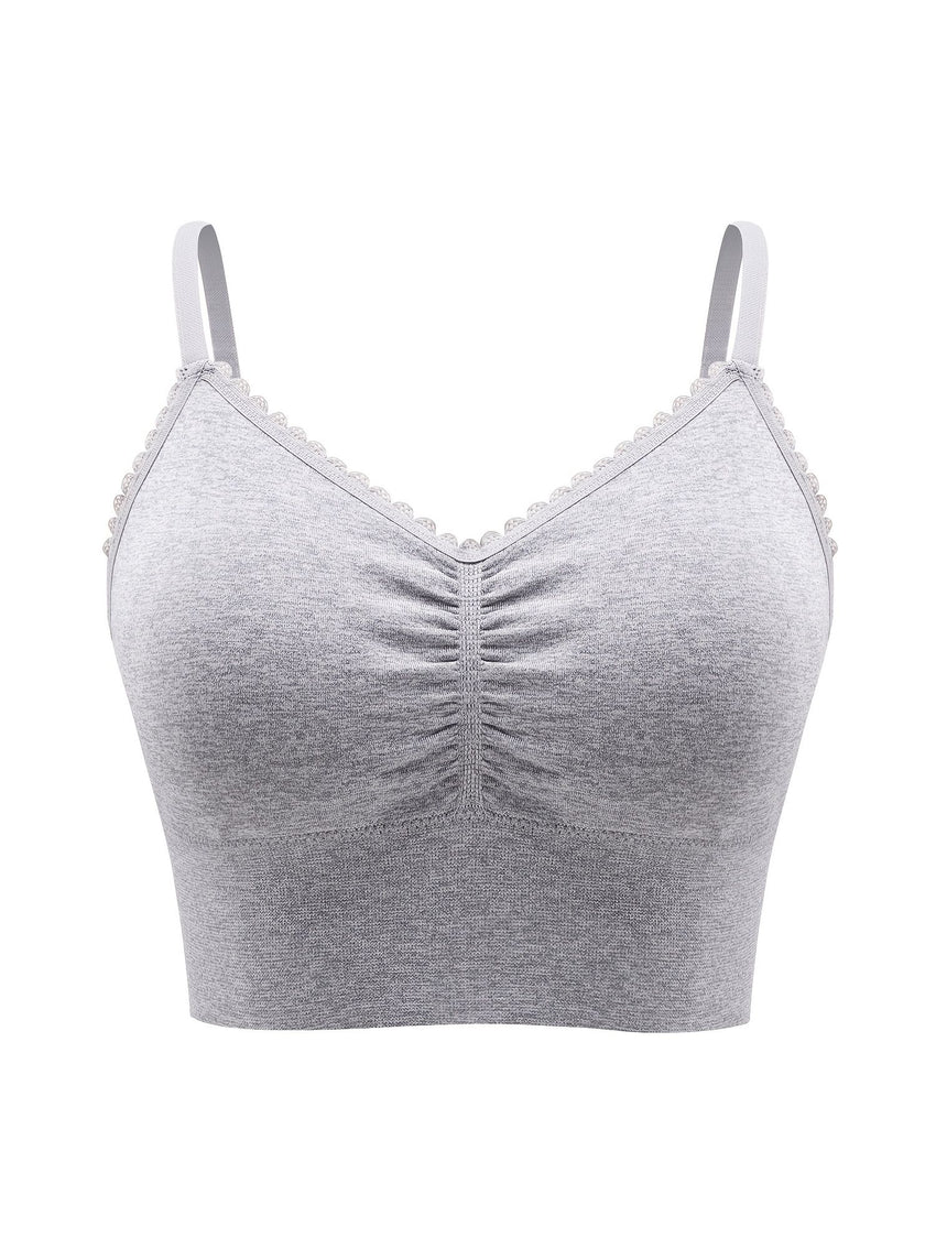 Plus Size Lace Wireless Bras For Women; Low-Impact Activity Sleep Bralette; Comfort Workout Sports Bra; Comfortable Full Coverage; Soft And Breathable Fabric; Women's Lingerie
