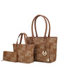 MKF Collection Lady II M Signature Large Tote, Small Tote & Wallet Set, Stylish Womens Handbag M Design by Mia K