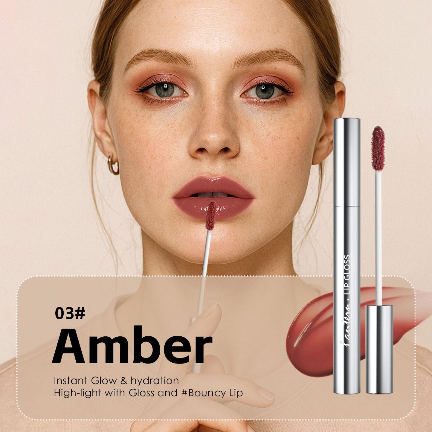 Long-Lasting Hydrating Lip Gloss, Moisturizing Non-Sticky Lip Tint with Hyaluronic Acid for Plumping Finish