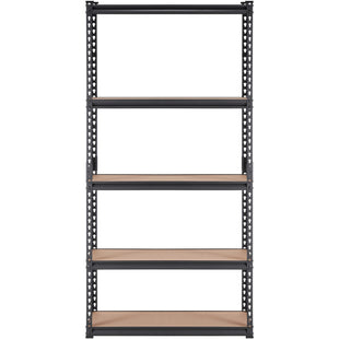 VEVOR Storage Shelving Unit, 5-Tier Adjustable, 2000 lbs Capacity, Heavy Duty Garage Shelves Metal Organizer Utility Rack, Black, 35" L x 18" W x 71" H for Kitchen Pantry Basement Bathroom Laundry