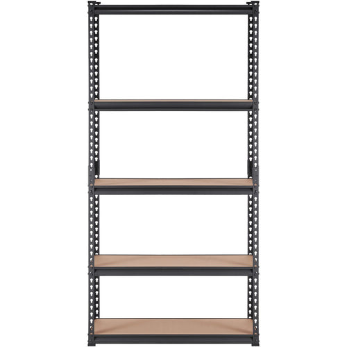 VEVOR Storage Shelving Unit, 5-Tier Adjustable, 2000 lbs Capacity, Heavy Duty Garage Shelves Metal Organizer Utility Rack, Black, 35" L x 18" W x 71" H for Kitchen Pantry Basement Bathroom Laundry
