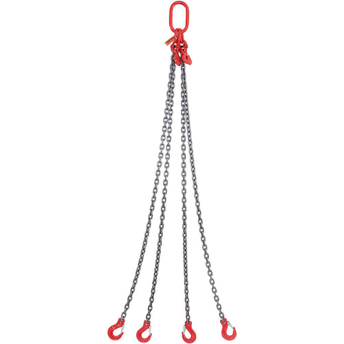 VEVOR Chain Sling, 5/16 inch x 5 ft Lifting Chains with Hooks, G80 Engine Chain Hoist Lifts, 11000 lbs/5 Ton Lifting Sling Chains for Engine Hoist, Engine Lift Chain with 4 Leg Grab Hooks & Adjusters