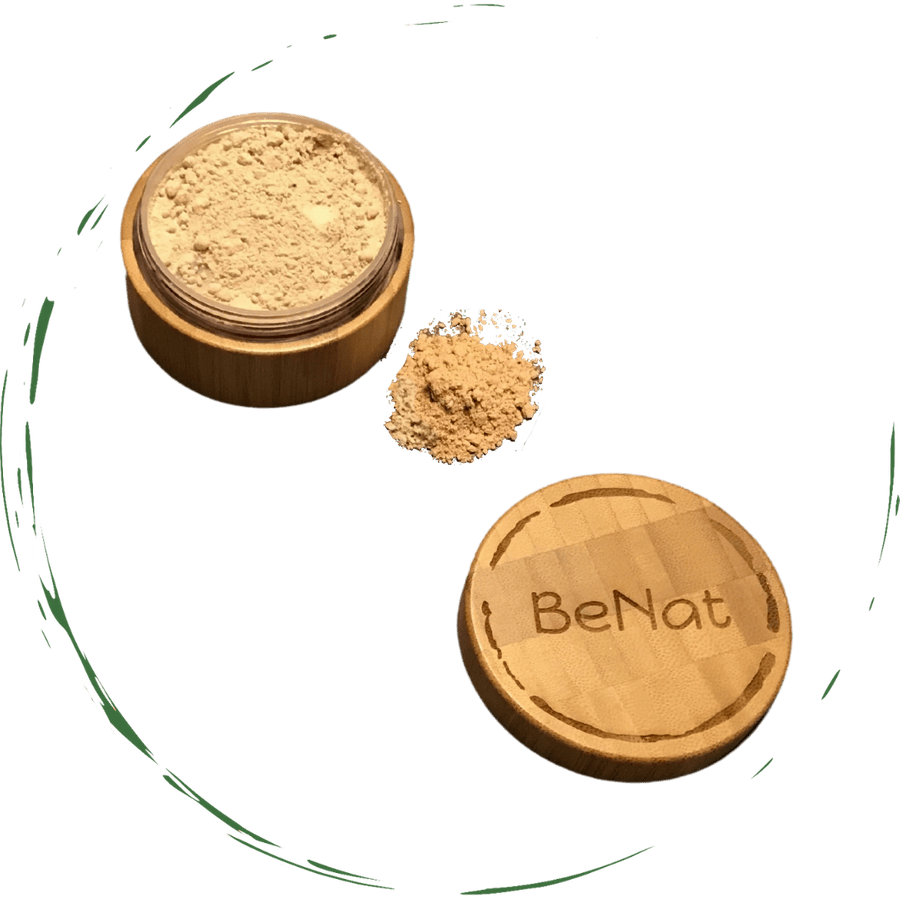 All-Natural Translucent Loose Face Powder - Oil-Absorbing Mattifying Setting Makeup with Reusable Bamboo Case & Eco-Friendly Refill - Sheer Warm Tint Finishing Powder for All Skin Types