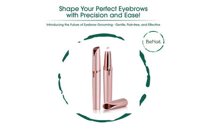 Set of 2. Rechargeable Facial & Eyebrow Hair Remover Set for Women, Painless Electric Trimmer with LED Light