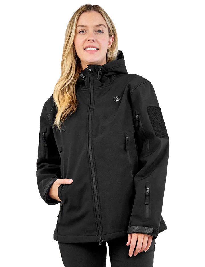 Heated Jacket for Women, ANTARCTICA GEAR Winter Coat with 12V 16000mAh Battery Pack, Soft Shell Heating Hood Jacket - 7DAY'S