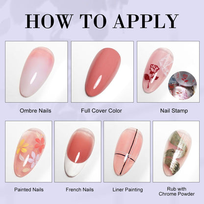 Limegirl Gradient Painting Gel, 9 Bright Colors Ombre GelNail Polish for Pigment Pat Nails Nails French ManicureSoak Off UV Set
