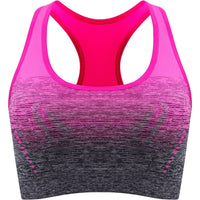 1pc/2pcs/3pcsMedium Support Two Tone Racer Back Sports Bra, Fitness Workout Running Yoga Bra