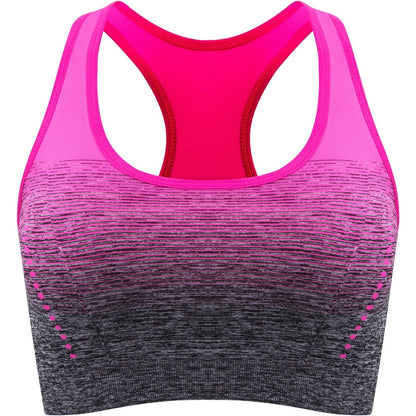 1pc/2pcs/3pcsMedium Support Two Tone Racer Back Sports Bra, Fitness Workout Running Yoga Bra