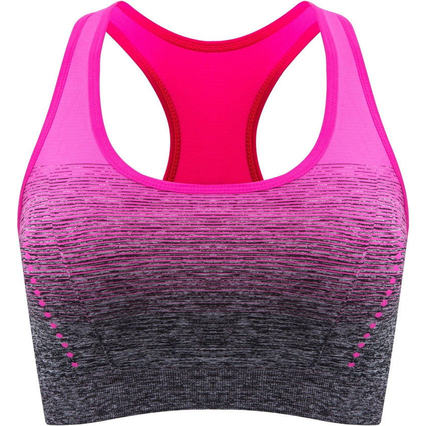 1pc/2pcs/3pcsMedium Support Two Tone Racer Back Sports Bra, Fitness Workout Running Yoga Bra