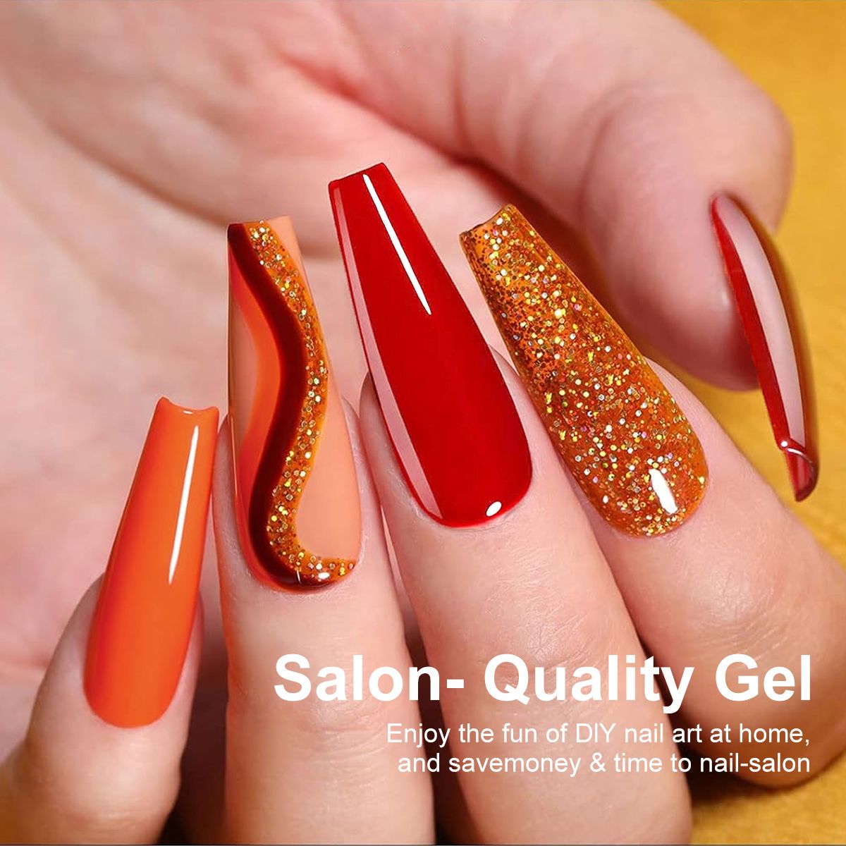 LIMEGIRL 6pcs Gel Polish Set 6 Vibrant Colors UV Gel NailPolish Red Blue Green Hema TMPTA TPO 3-free AllSeasons NailGel for Christmas Gift Women Girls