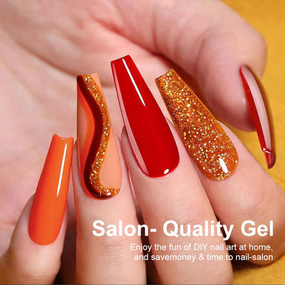 LIMEGIRL 6pcs Gel Polish Set 6 Vibrant Colors UV Gel NailPolish Red Blue Green Hema TMPTA TPO 3-free AllSeasons NailGel for Christmas Gift Women Girls