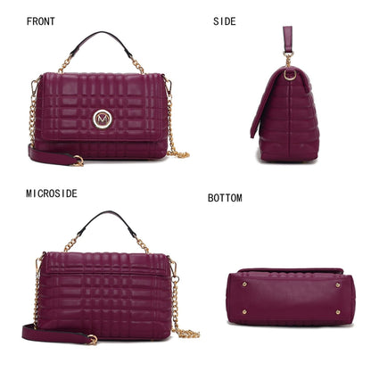 MKF Collection Lola Quilted Vegan Leather Women's Shoulder Bag by Mia K