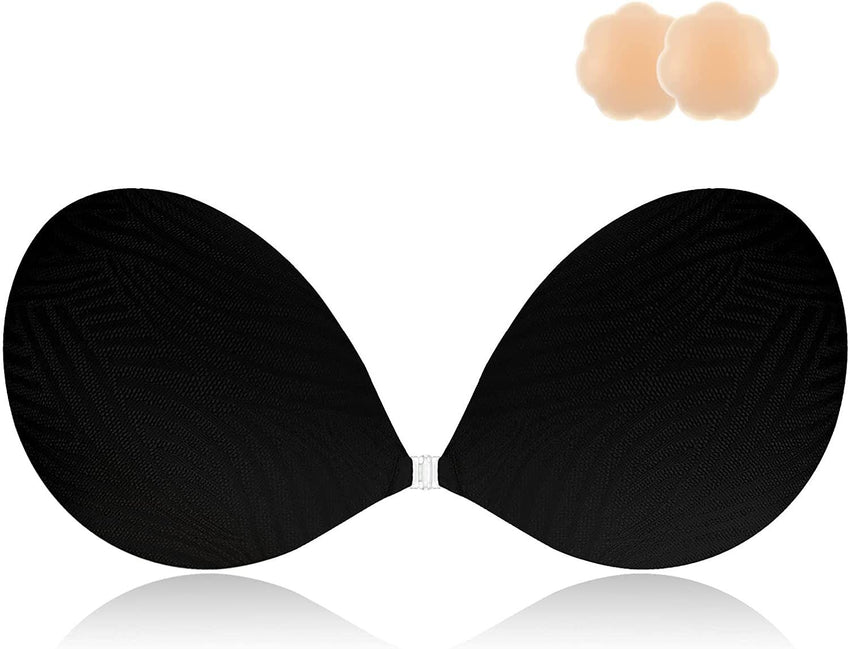 Adhesive Bra Strapless Sticky Invisible Push up Silicone Bra for Backless Dress with Nipple Covers