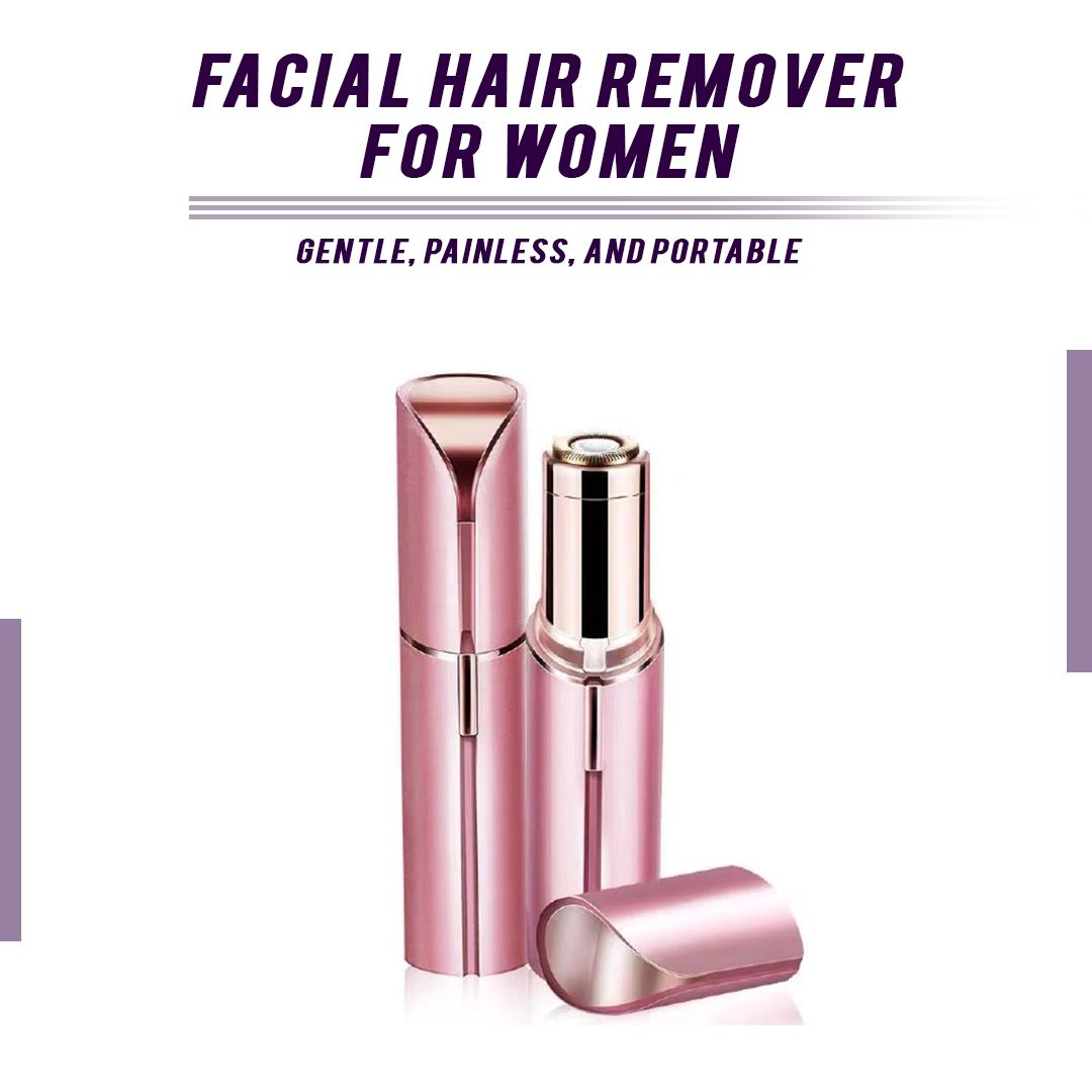 2-Pack Rechargeable Facial Hair Remover and Eyebrow Trimmer Set for Women - Painless Portable Electric Razor, Lip Nose Hair Trimmer