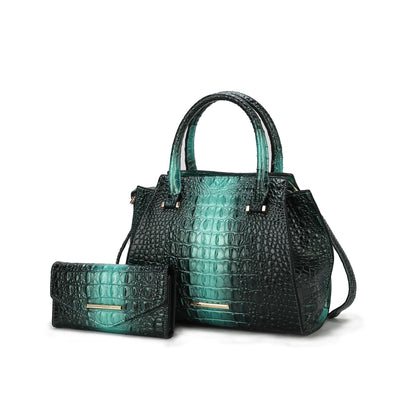 MKF Collection Bently Croc-Embossed Tote Bag & Wallet Set by Mia K