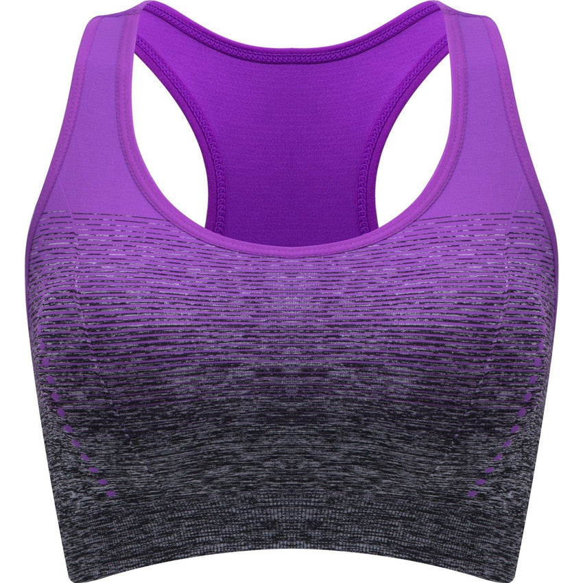 1pc/2pcs/3pcsMedium Support Two Tone Racer Back Sports Bra, Fitness Workout Running Yoga Bra