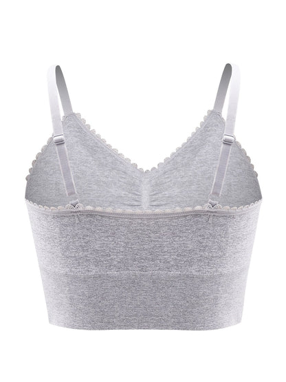 Plus Size Lace Wireless Bras For Women; Low-Impact Activity Sleep Bralette; Comfort Workout Sports Bra; Comfortable Full Coverage; Soft And Breathable Fabric; Women's Lingerie