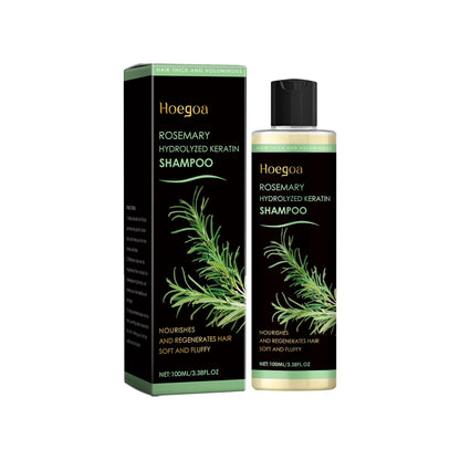Rosemary Infused Keratin Hair Shampoo, Volumizing Nourishing Shampoo for Thin Fine Hair, Deep Cleansing Scalp Care Shampoo, Repair Dry Damaged Frizzy Hair, Add Shine & Softness 100ML