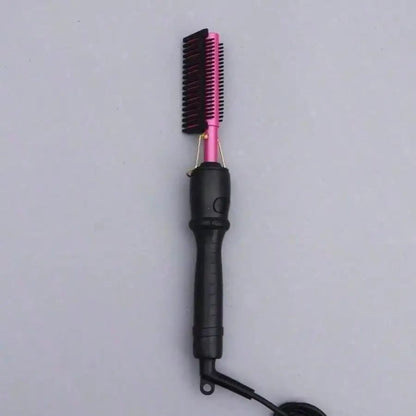 Electric Hair Straightening Brush 2 in 1 Styling Comb for Straightening and Curling Wet Dry and Synthetic Hair