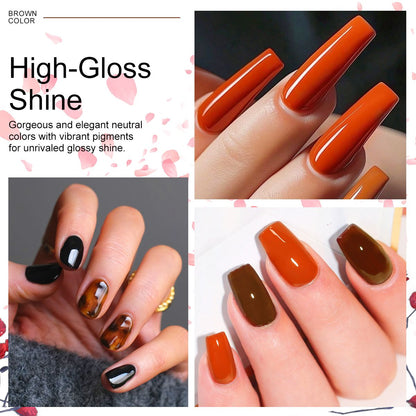 LIMEGIRL 6pcs Gel Polish Set 6 Vibrant Colors UV Gel NailPolish Red Blue Green Hema TMPTA TPO 3-free AllSeasons NailGel for Christmas Gift Women Girls