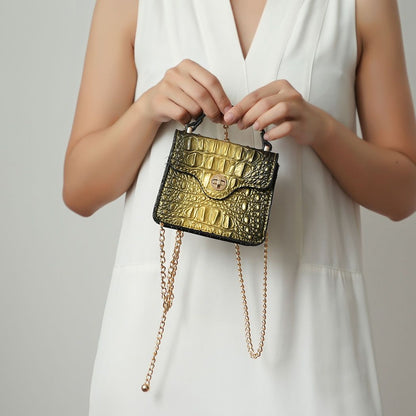 MKF Collection Luxe Croc-Embossed Mini Satchel with Chain Strap by Mia K