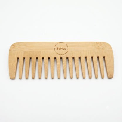 Handcrafted Bamboo Comb - All Natural Wooden Hair & Beard Detangler Styling Accessory for Men and Women, Promotes Healthy Hair Growth & Scalp Health, Eco-Friendly, Biodegradable & Zero-Waste Gift