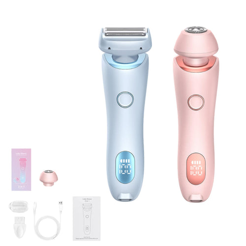 Dusk Collection Razor, Razors for Teens Girls Beginners, Smooth Shave Pro, Electrics Razors for Woman, Electric Shavers for Women, 2 in 1 Wet & Dry Electric Waterproof Razor, Removable Head (Blue) - 7DAY'S