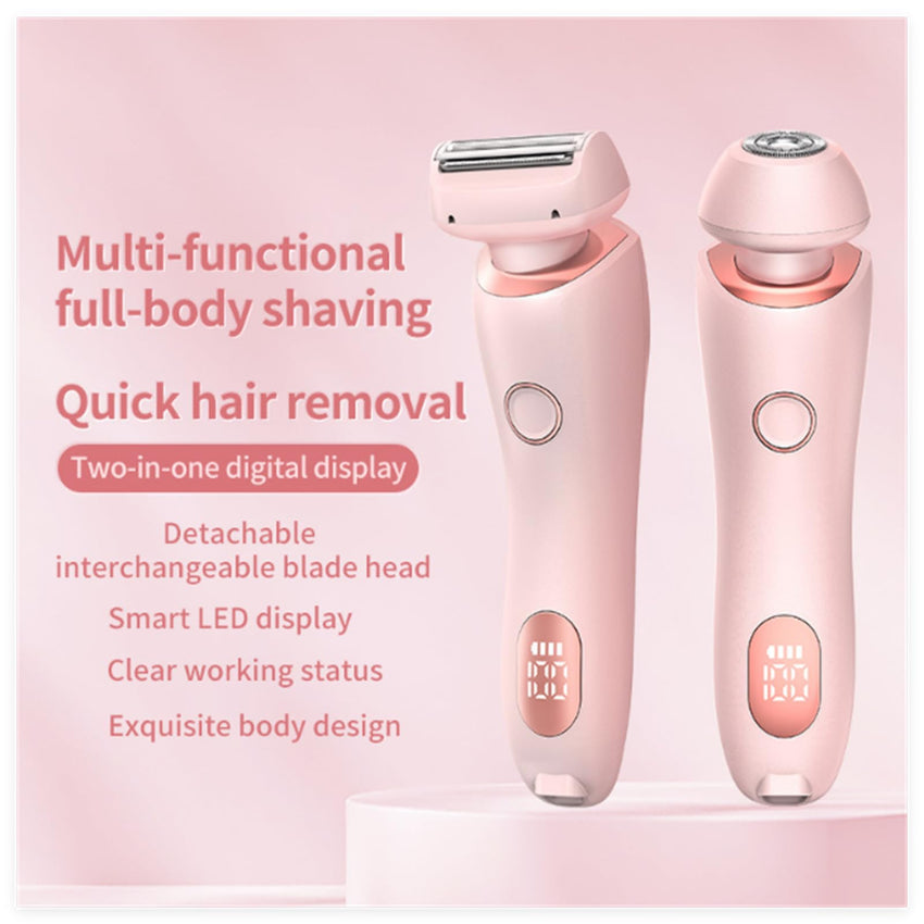 Dusk Collection Razor, Razors for Teens Girls Beginners, Smooth Shave Pro, Electrics Razors for Woman, Electric Shavers for Women, 2 in 1 Wet & Dry Electric Waterproof Razor, Removable Head (Blue) - 7DAY'S