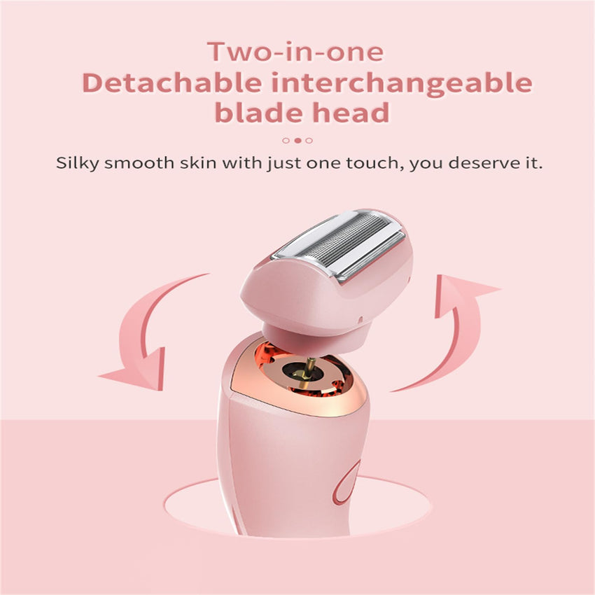 Dusk Collection Razor, Razors for Teens Girls Beginners, Smooth Shave Pro, Electrics Razors for Woman, Electric Shavers for Women, 2 in 1 Wet & Dry Electric Waterproof Razor, Removable Head (Blue) - 7DAY'S