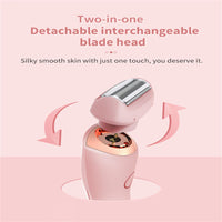 Dusk Collection Razor, Razors for Teens Girls Beginners, Smooth Shave Pro, Electrics Razors for Woman, Electric Shavers for Women, 2 in 1 Wet & Dry Electric Waterproof Razor, Removable Head (Blue) - 7DAY'S