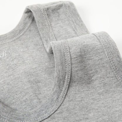 Men's solid color basic cotton narrow shoulder vest fashion casual men's T-shirt sports fitness Joker round neck youth vest - 7DAY'S