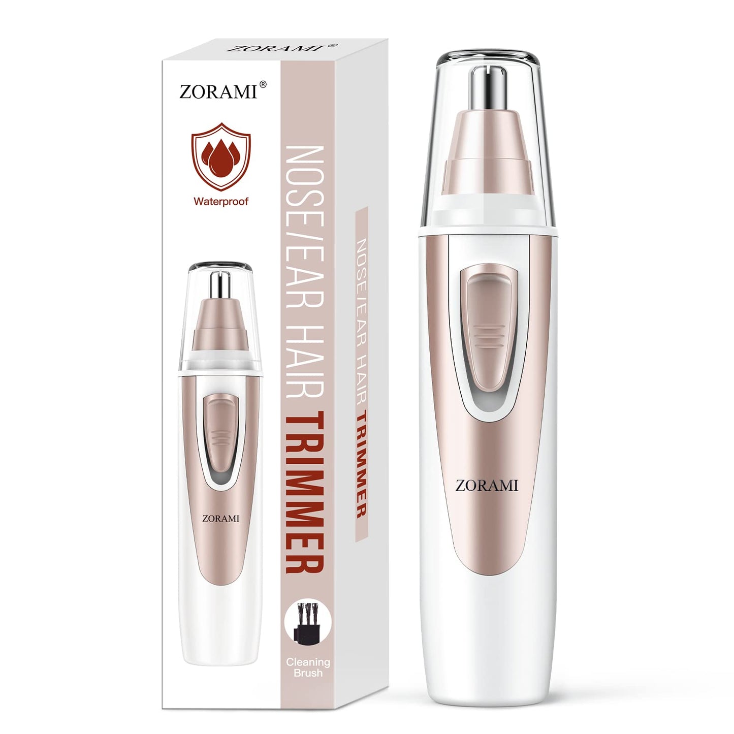 Ear and Nose Hair Trimmer Clipper - 2025 Professional Painless Eyebrow & Facial Hair Trimmer for Men Women, Battery - Operated Trimmer with IPX7 Waterproof, Dual Edge Blades for Easy Cleansing Black - 7DAY'S