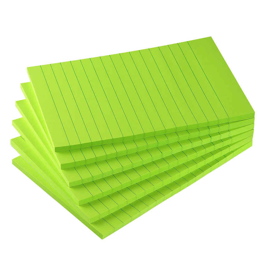 Early Buy 6 Pads Lined Sticky Notes with Lines 4x6 Self - Stick Notes Bright Color Sticky Notes, 45 Sheets/Pad (Yellow) - 7DAY'S