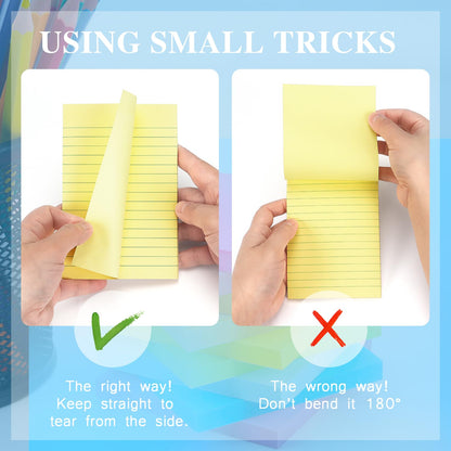 Early Buy 6 Pads Lined Sticky Notes with Lines 4x6 Self - Stick Notes Bright Color Sticky Notes, 45 Sheets/Pad (Yellow) - 7DAY'S