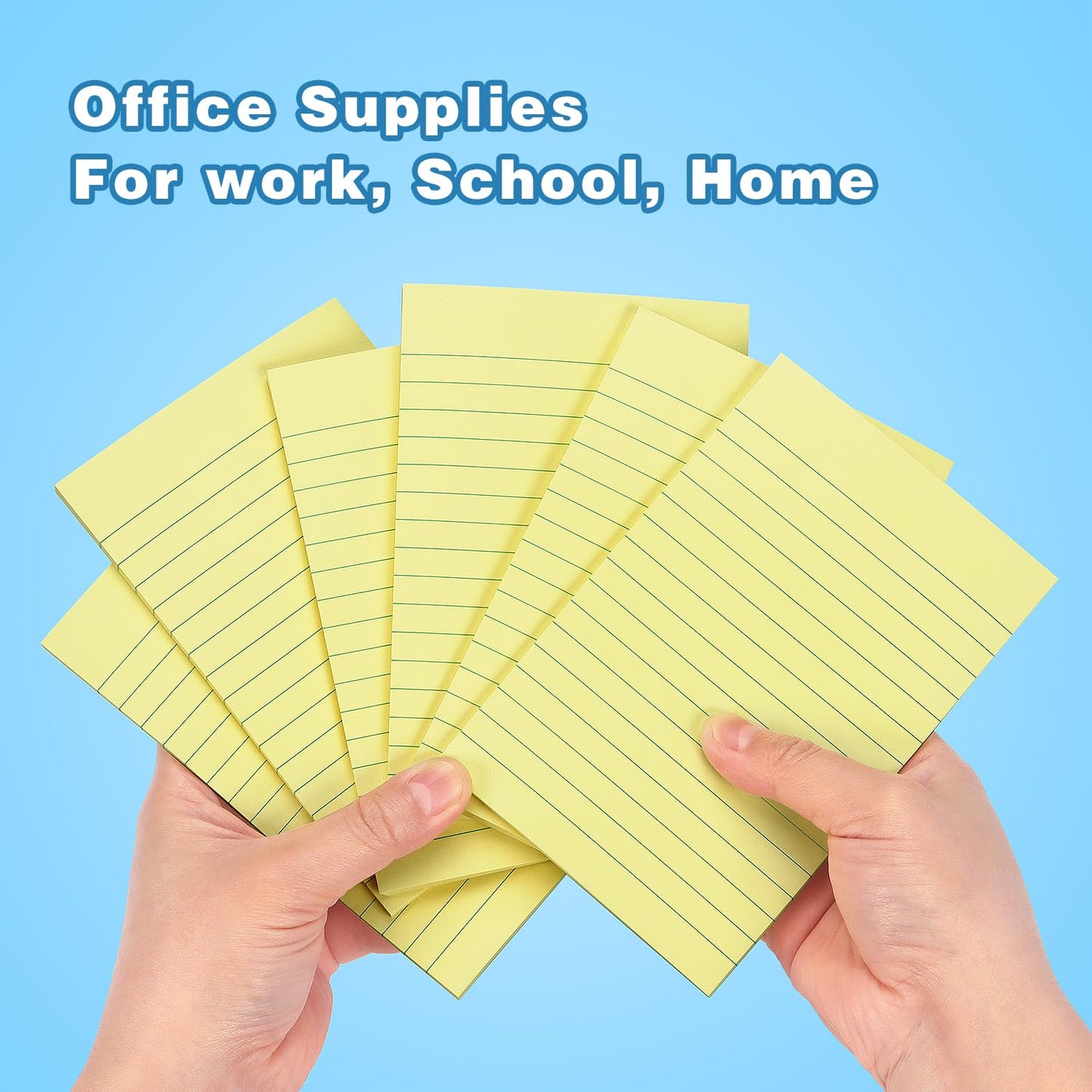 Early Buy 6 Pads Lined Sticky Notes with Lines 4x6 Self - Stick Notes Bright Color Sticky Notes, 45 Sheets/Pad (Yellow) - 7DAY'S