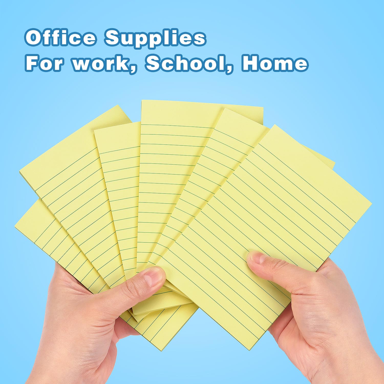 Early Buy 6 Pads Lined Sticky Notes with Lines 4x6 Self - Stick Notes Bright Color Sticky Notes, 45 Sheets/Pad (Yellow) - 7DAY'S