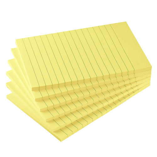 Early Buy 6 Pads Lined Sticky Notes with Lines 4x6 Self - Stick Notes Bright Color Sticky Notes, 45 Sheets/Pad (Yellow) - 7DAY'S