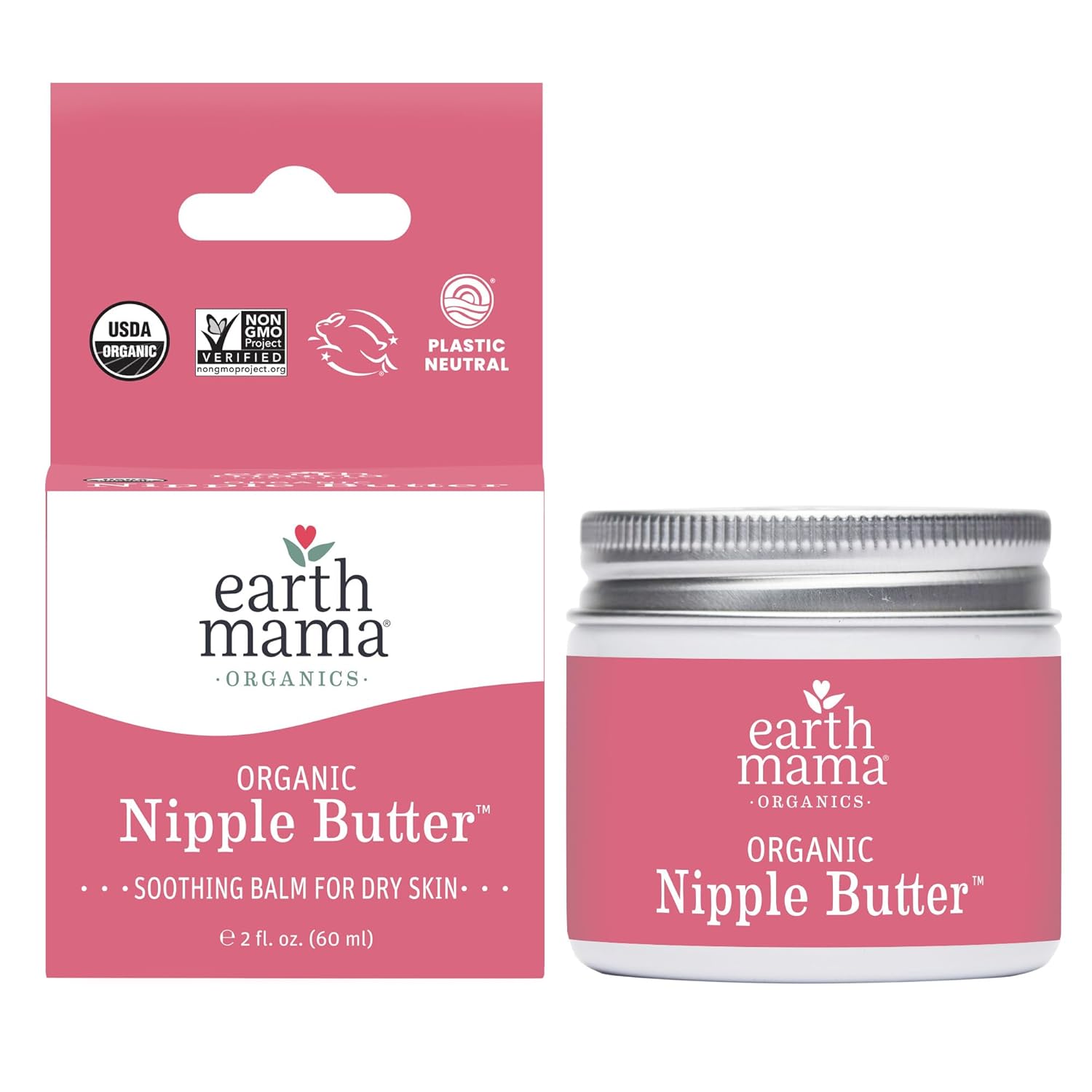 Earth Mama Organic Nipple Butter™ | Nipple Cream Safe for Breastfeeding | Postpartum Essentials for Nursing | Non Lanolin Nipple Cream, 2 - Fluid Ounce - 7DAY'S