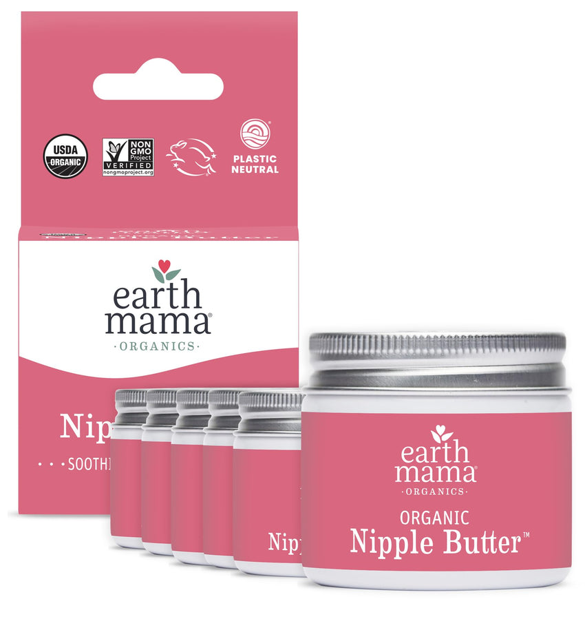 Earth Mama Organic Nipple Butter™ | Nipple Cream Safe for Breastfeeding | Postpartum Essentials for Nursing | Non Lanolin Nipple Cream, 2 - Fluid Ounce - 7DAY'S