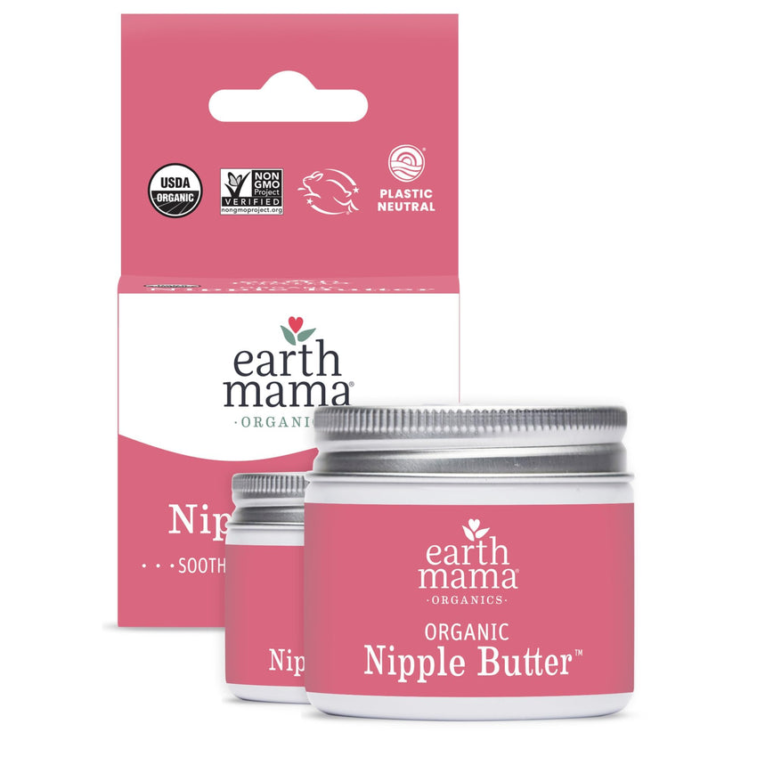 Earth Mama Organic Nipple Butter™ | Nipple Cream Safe for Breastfeeding | Postpartum Essentials for Nursing | Non Lanolin Nipple Cream, 2 - Fluid Ounce - 7DAY'S