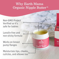 Earth Mama Organic Nipple Butter™ | Nipple Cream Safe for Breastfeeding | Postpartum Essentials for Nursing | Non Lanolin Nipple Cream, 2 - Fluid Ounce - 7DAY'S