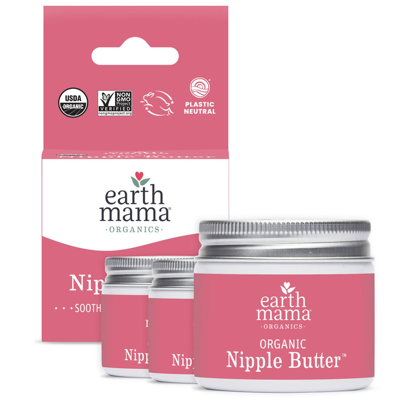 Earth Mama Organic Nipple Butter™ | Nipple Cream Safe for Breastfeeding | Postpartum Essentials for Nursing | Non Lanolin Nipple Cream, 2 - Fluid Ounce - 7DAY'S